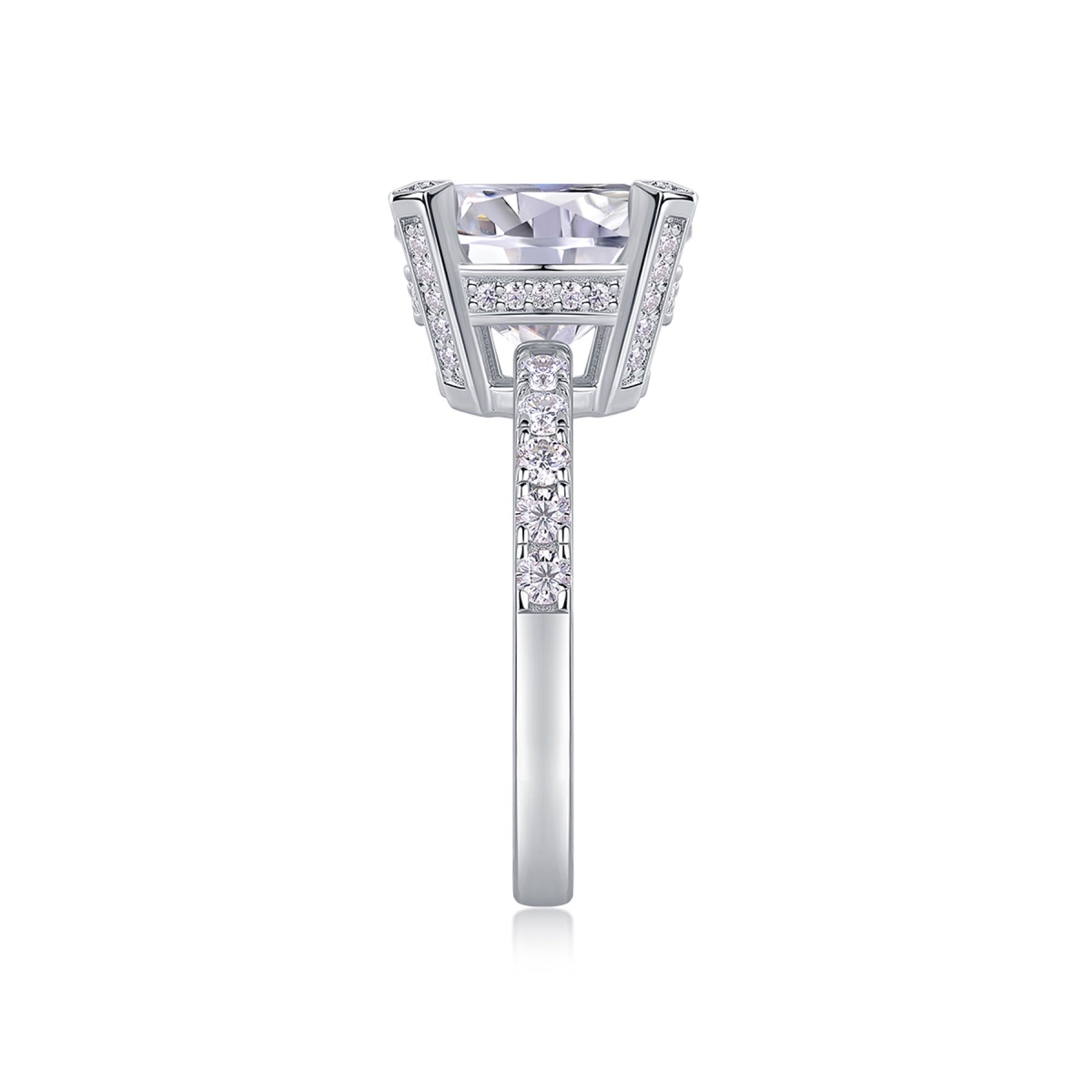 Splendor 5 Carat Moissanite Solitaire Ring in Sterling Silver