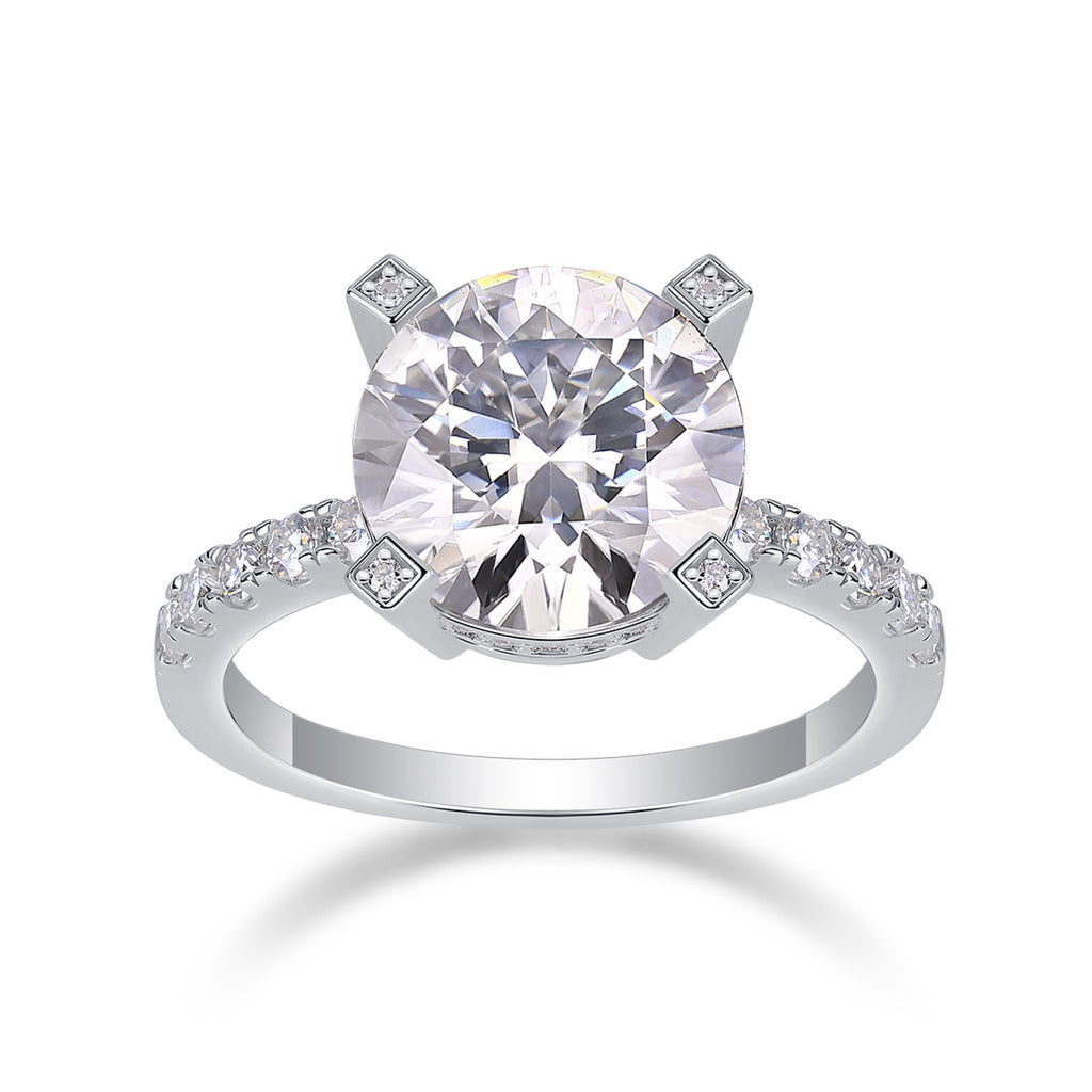 Splendor 5 Carat Moissanite Solitaire Ring in Sterling Silver