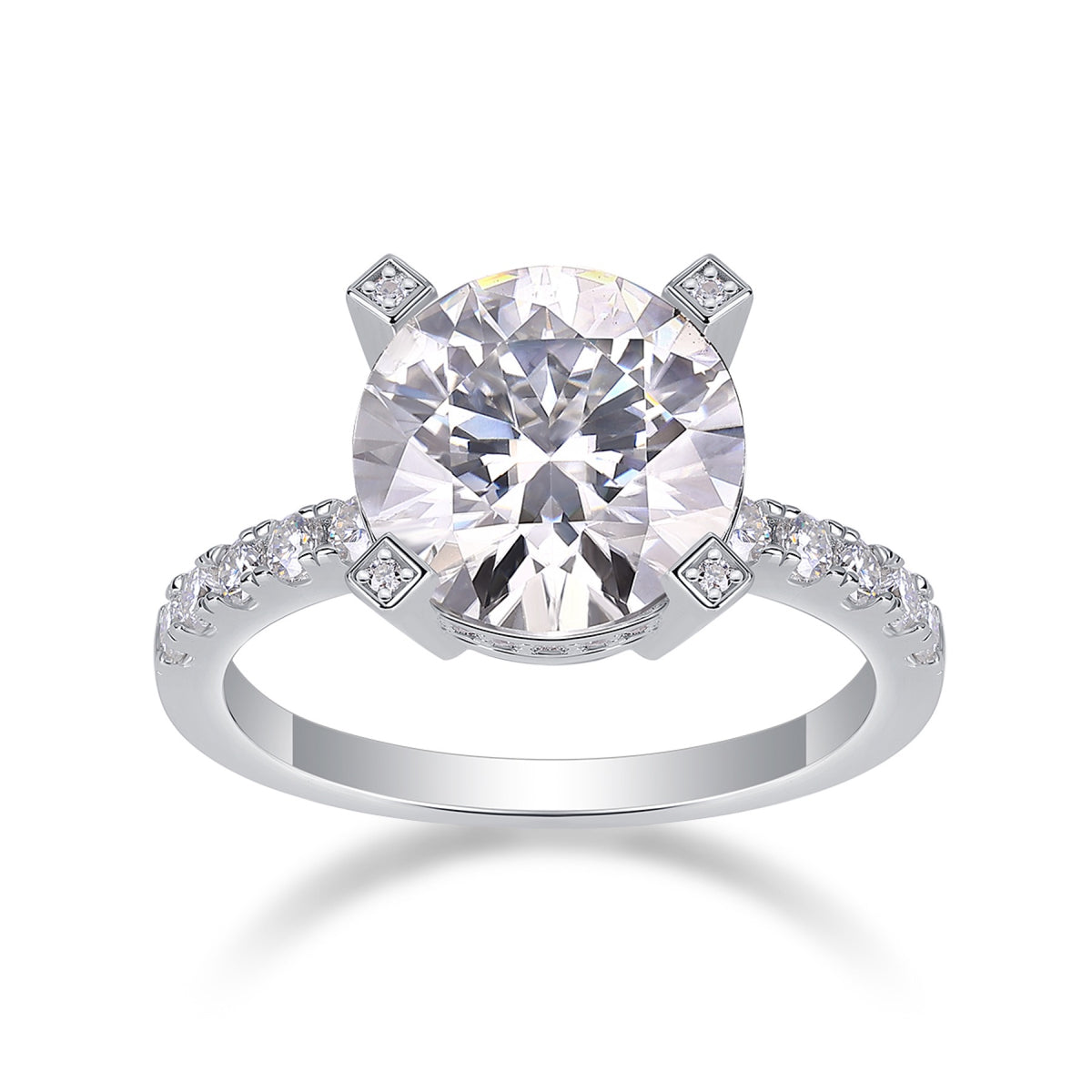 Splendor 5 Carat Moissanite Solitaire Ring in Sterling Silver