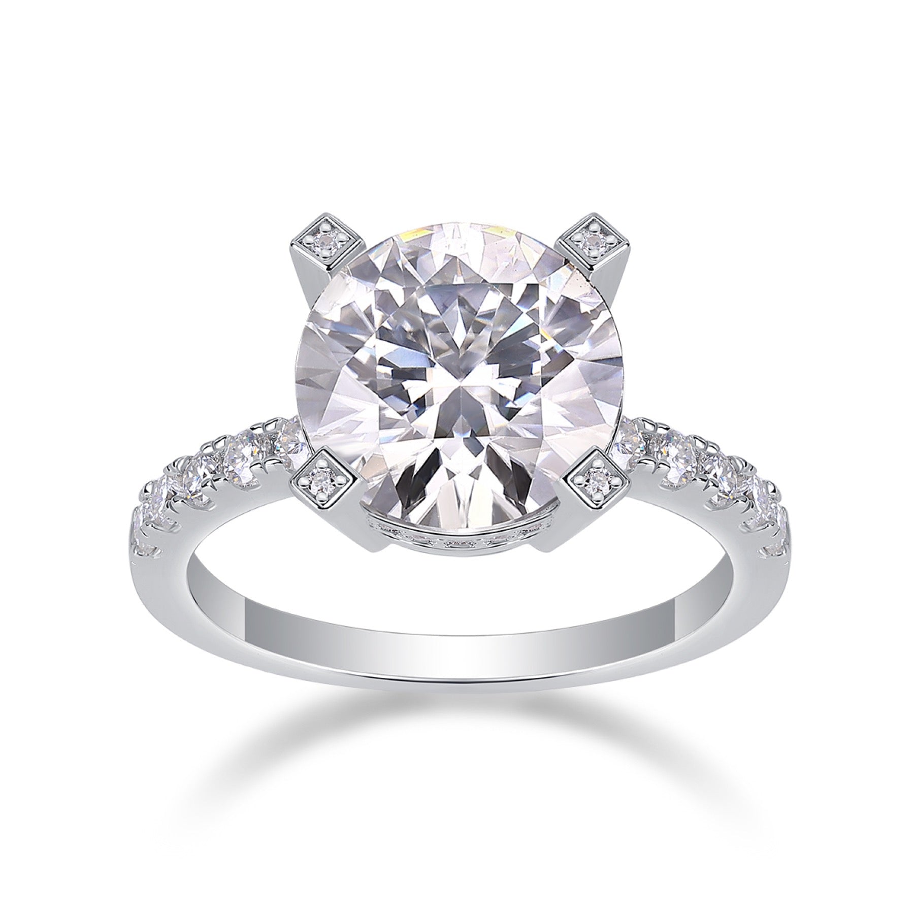 Splendor 5 Carat Moissanite Solitaire Ring in Sterling Silver