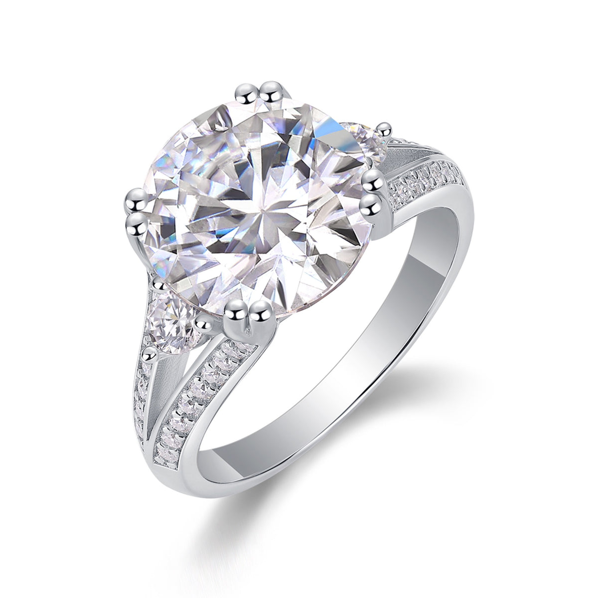 Noble 5 Carat Moissanite Solitaire Ring in Sterling Silver