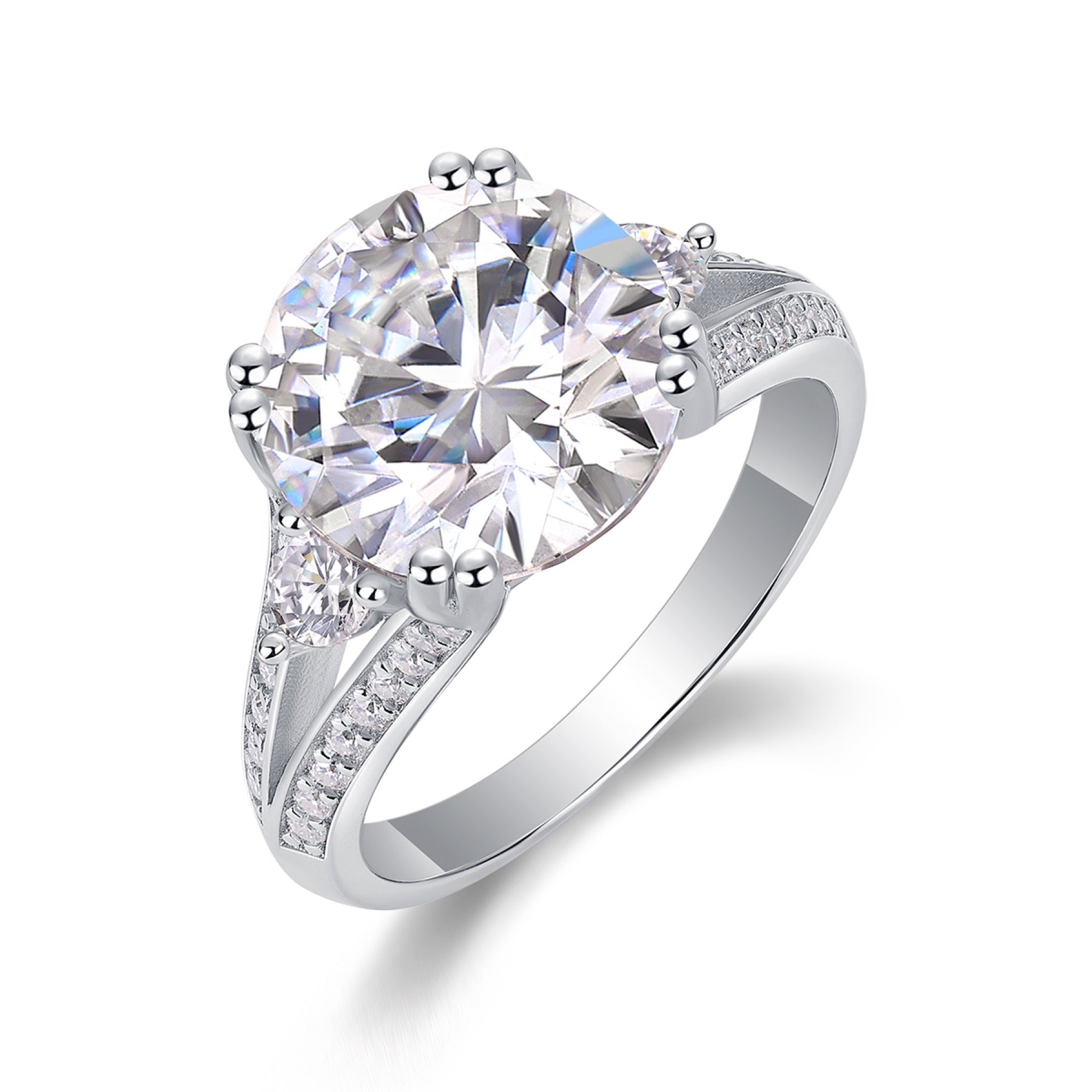 Noble Oval-Cut Moissanite Solitaire Ring in Sterling Silver