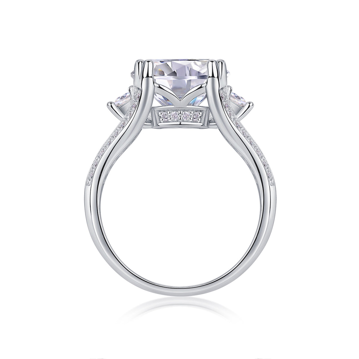 Noble 5 Carat Moissanite Solitaire Ring in Sterling Silver