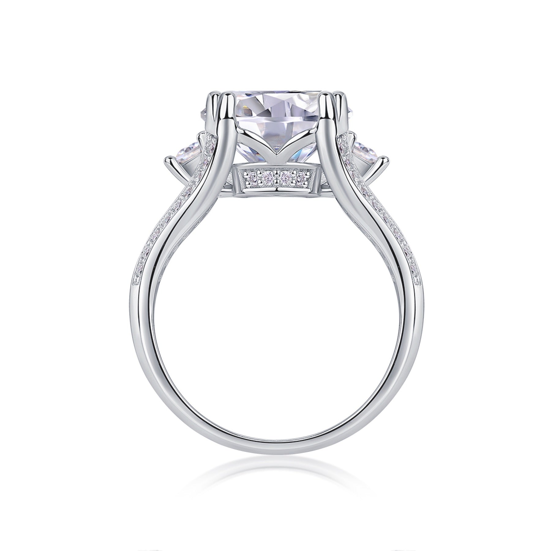 Noble Oval-Cut Moissanite Solitaire Ring in Sterling Silver