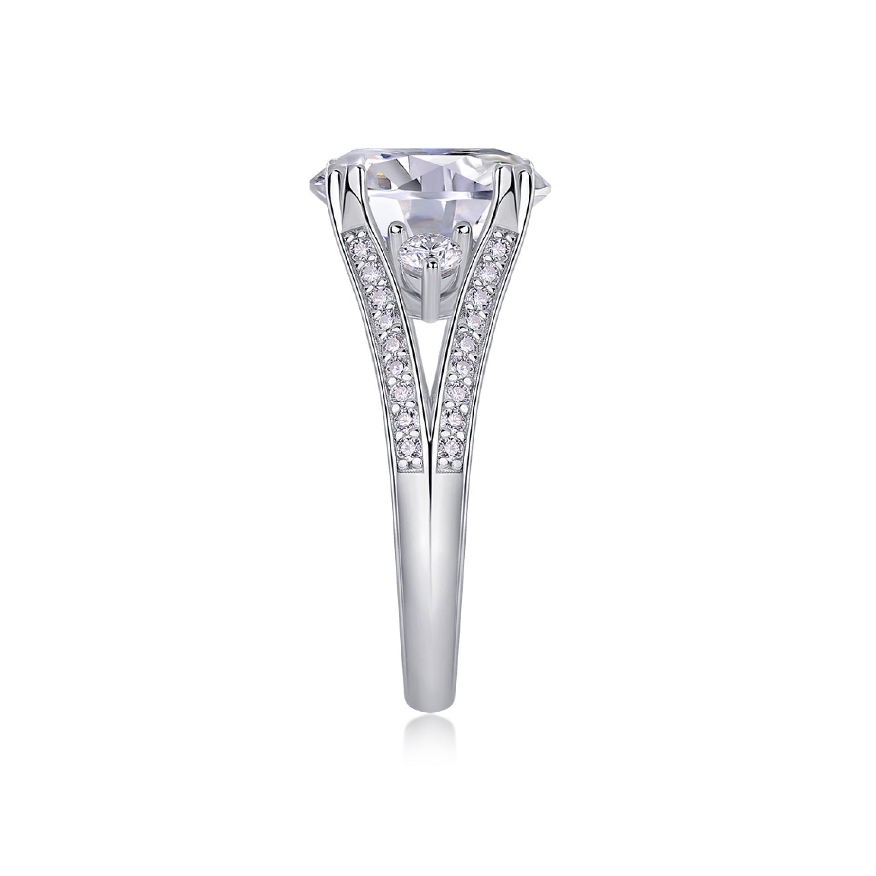 Noble Oval-Cut Moissanite Solitaire Ring in Sterling Silver