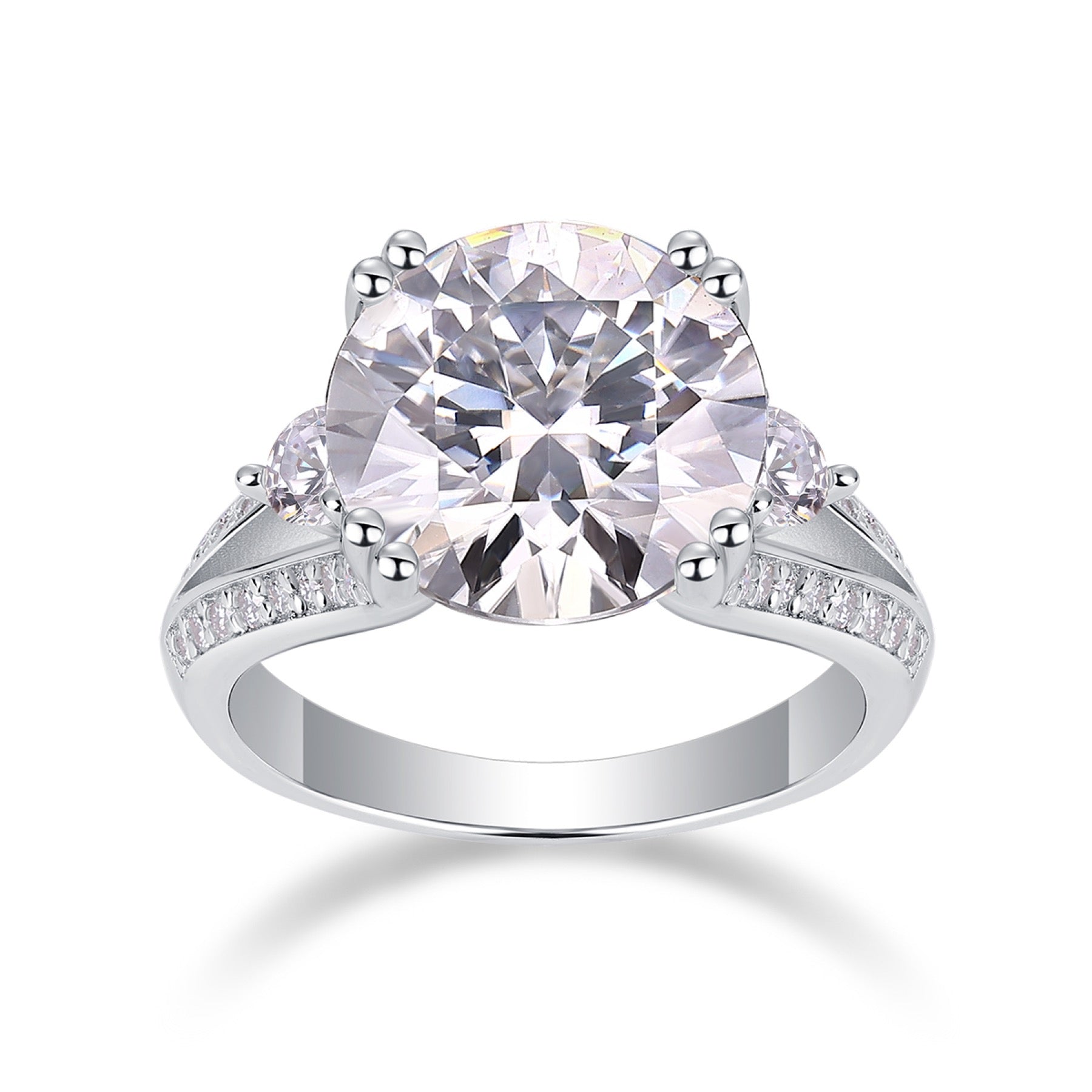 Noble Oval-Cut Moissanite Solitaire Ring in Sterling Silver