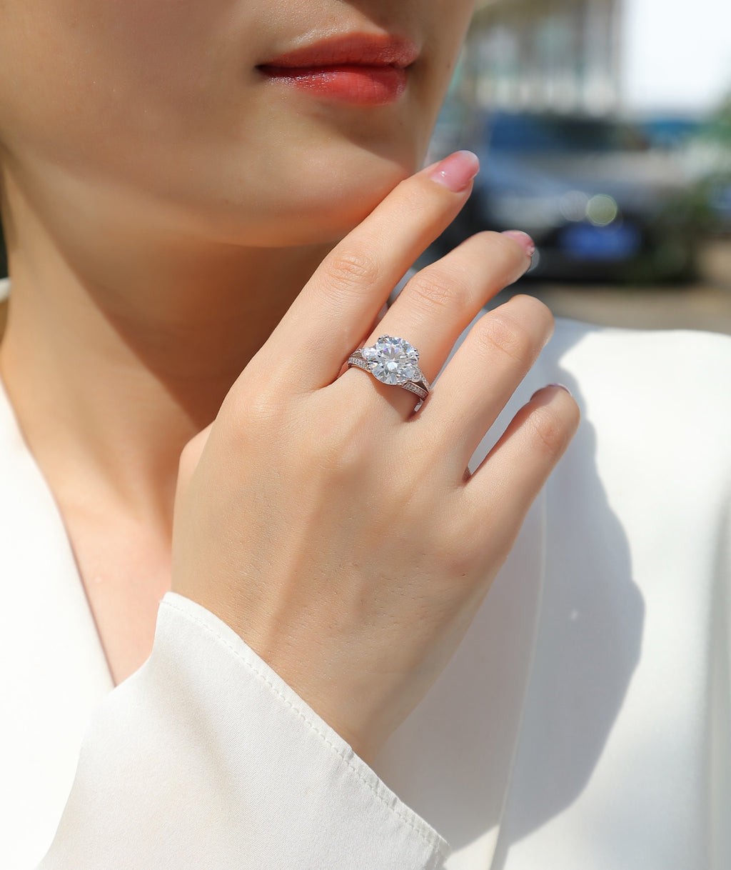 Noble Oval-Cut Moissanite Solitaire Ring in Sterling Silver
