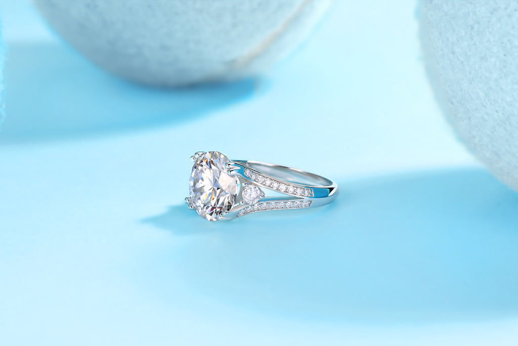 Noble Oval-Cut Moissanite Solitaire Ring in Sterling Silver