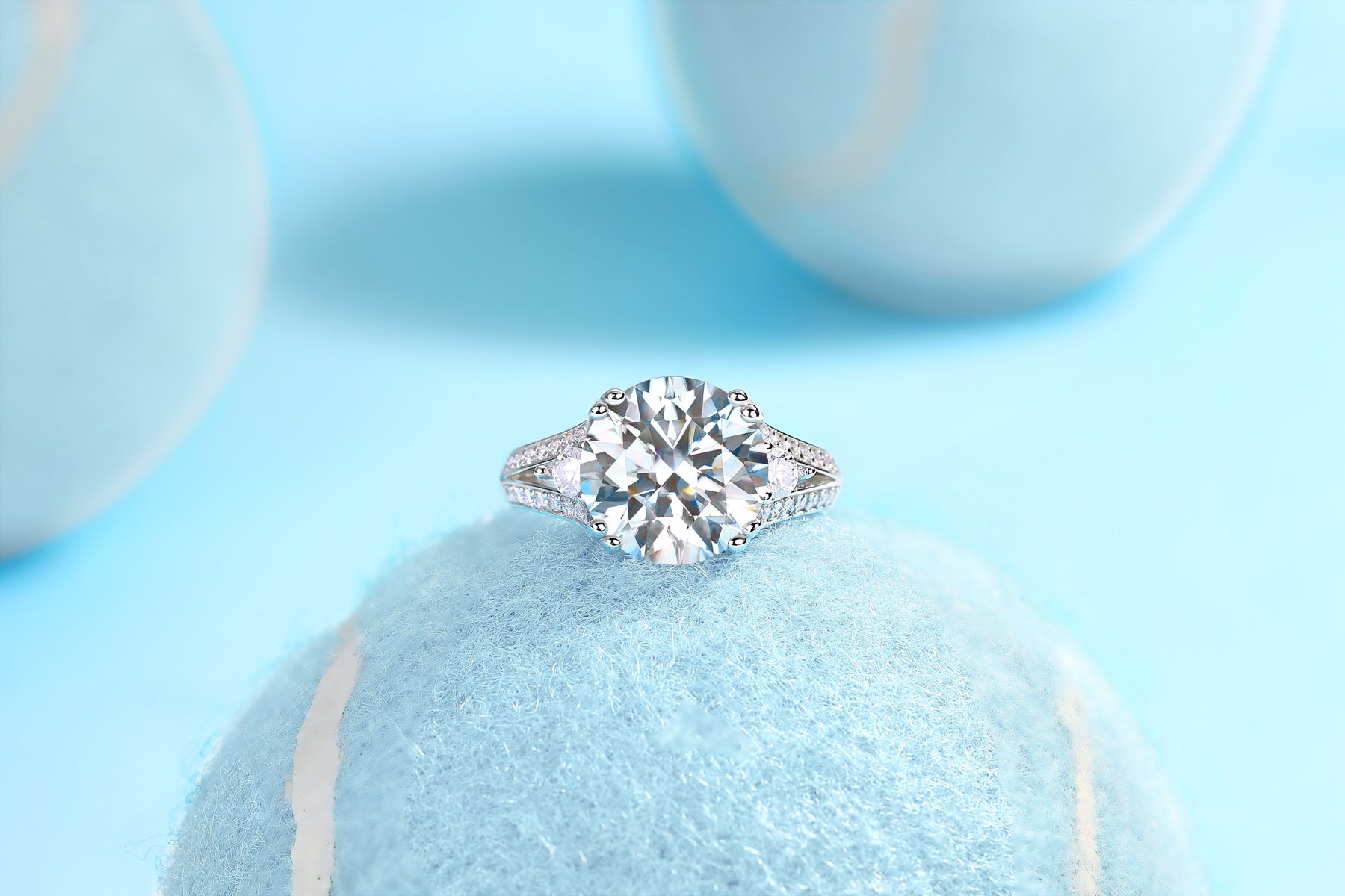 Noble Oval-Cut Moissanite Solitaire Ring in Sterling Silver
