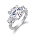 Dazzlestar 5 Carat Moissanite Three-Stone Ring in Sterling Silver