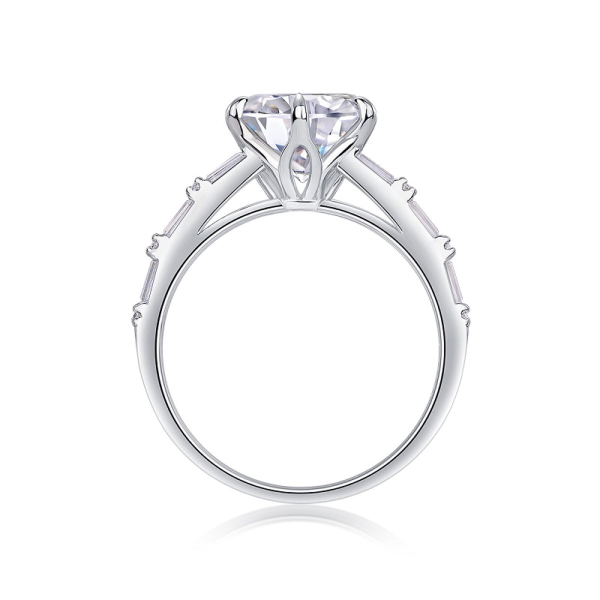 Freesia 3 Carat Moissanite Halo Ring in Sterling Silver