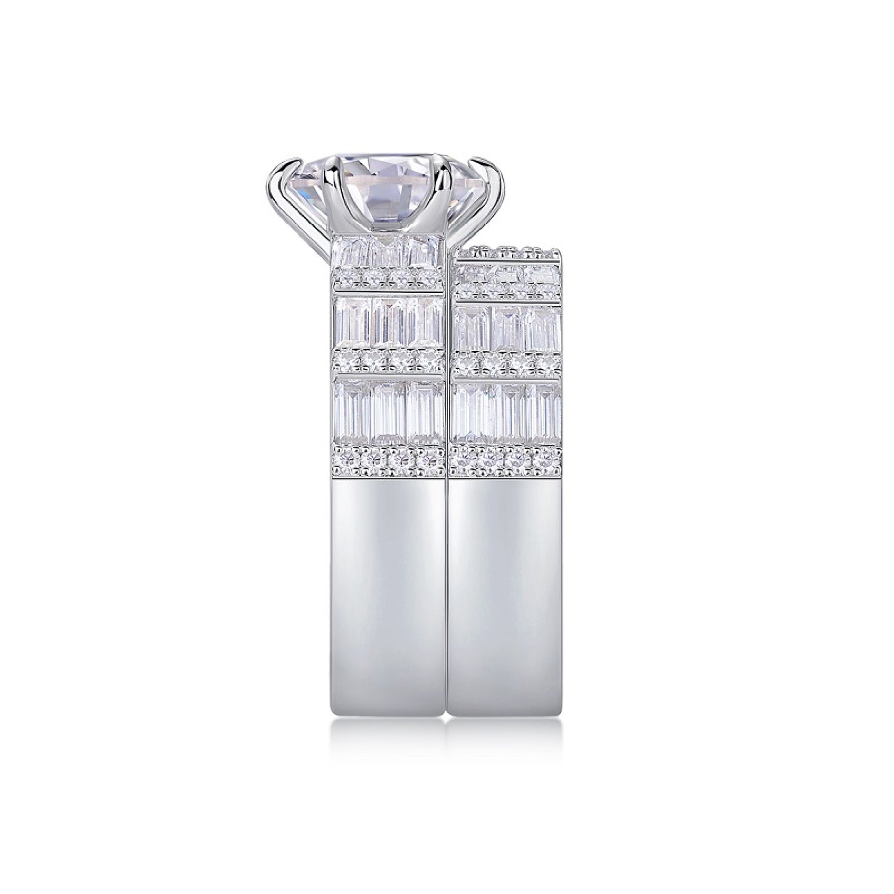 Freesia 3 Carat Moissanite Halo Ring in Sterling Silver