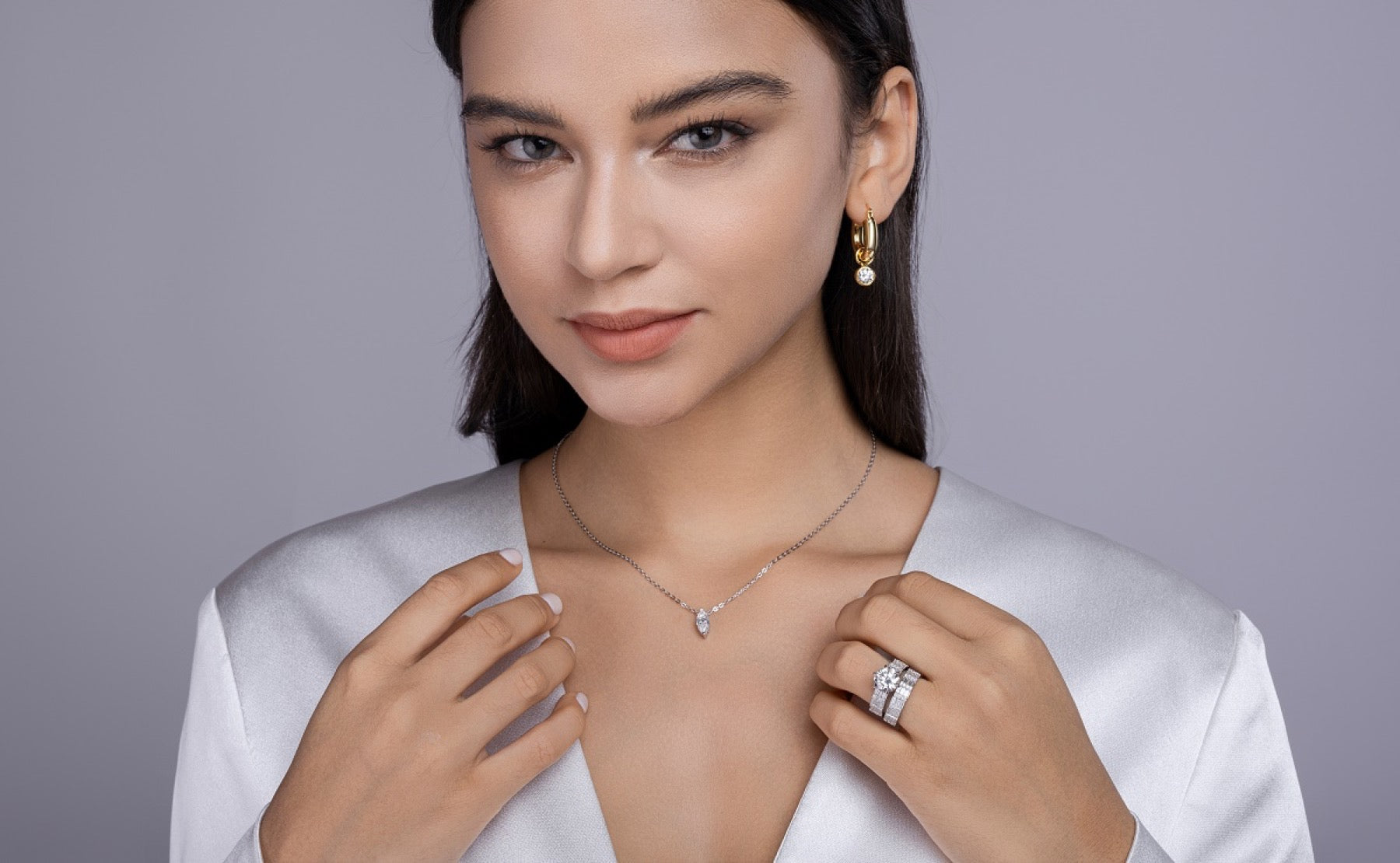 Freesia 3 Carat Moissanite Halo Ring in Sterling Silver