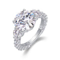 Triglow 5 Carat Moissanite Three-Stone Ring in Sterling Silver