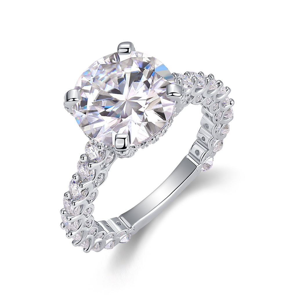 Tender 5 Carat Moissanite Solitaire Ring in Sterling Silver