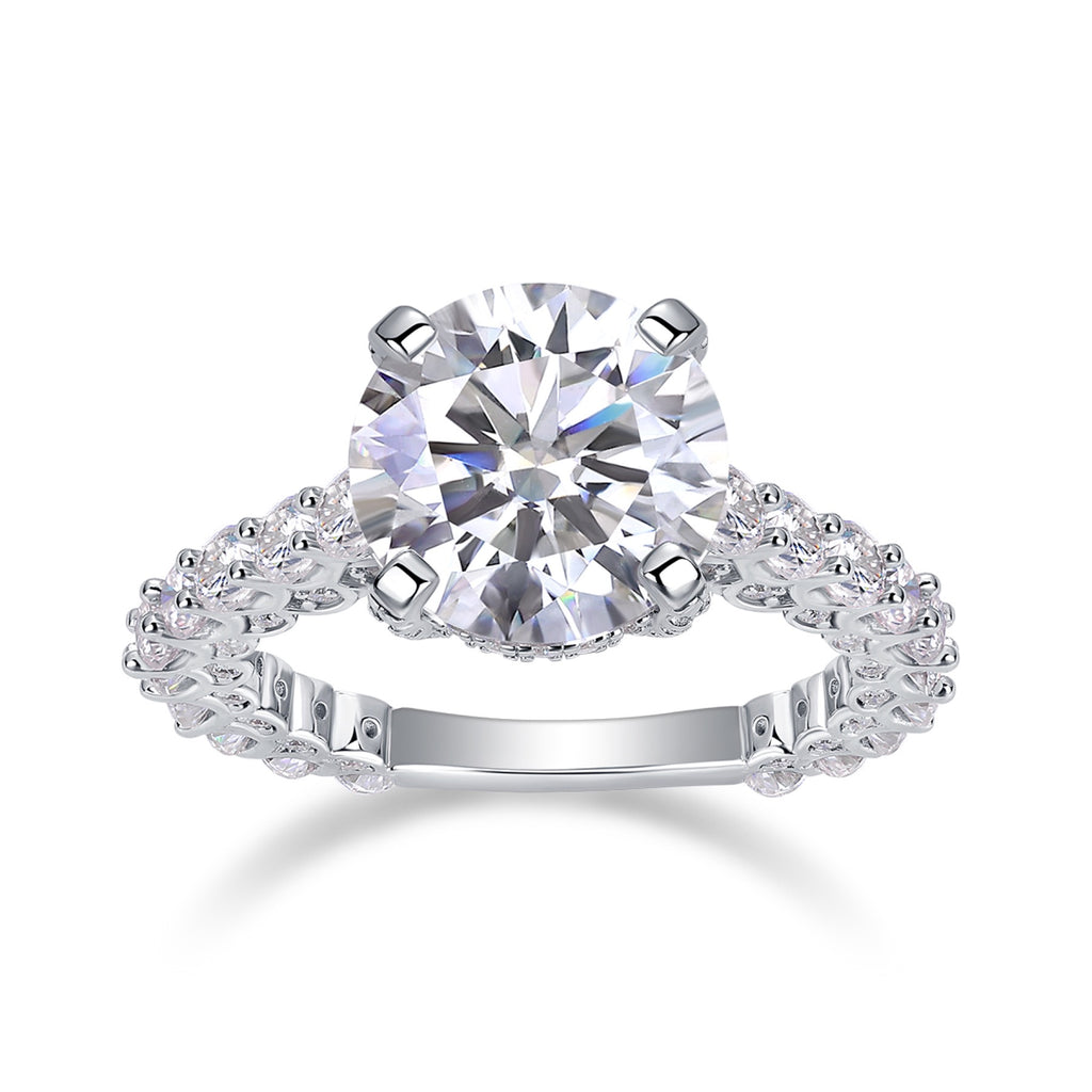 Tender 5 Carat Moissanite Solitaire Ring in Sterling Silver