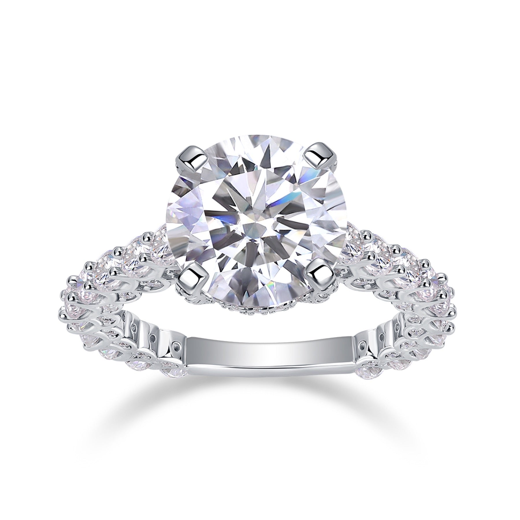 Tender 5 Carat Moissanite Solitaire Ring in Sterling Silver
