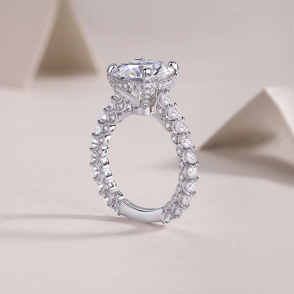 Tender 5 Carat Moissanite Solitaire Ring in Sterling Silver