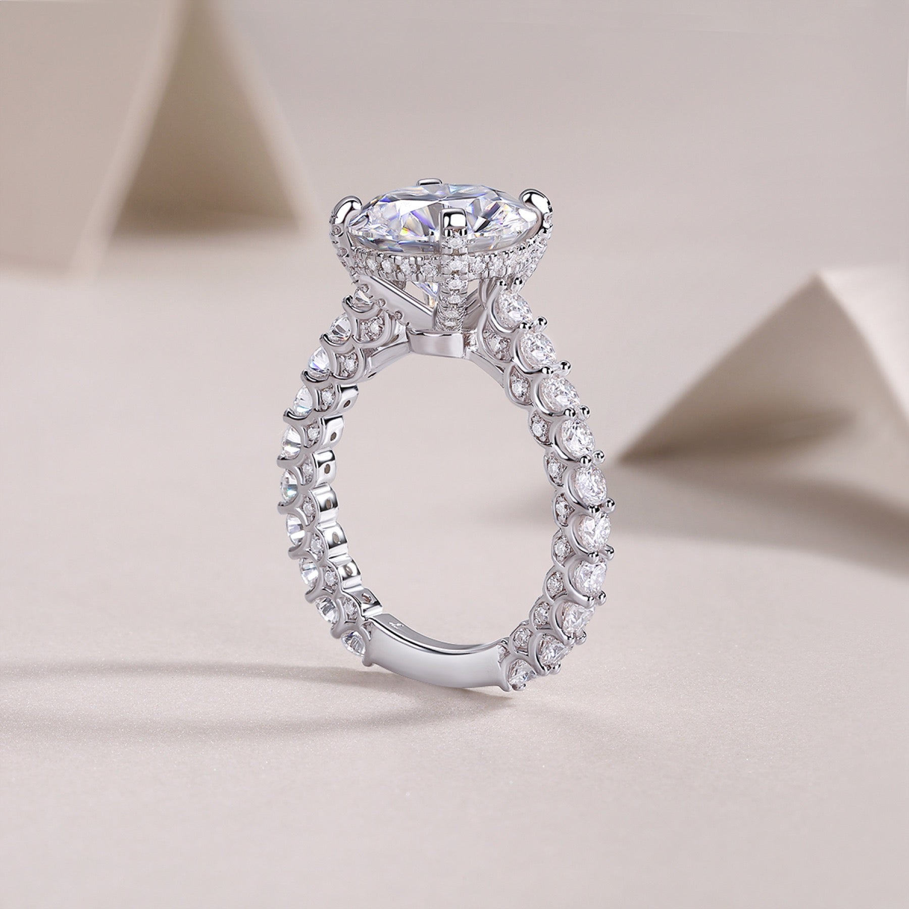 Tender 5 Carat Moissanite Solitaire Ring in Sterling Silver