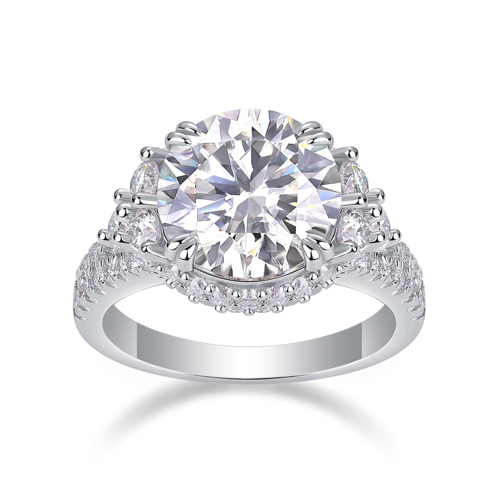 Verve 5 Carat Moissanite Halo Ring in Sterling Silver