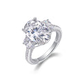 Crownlight Oval-Cut Moissanite Solitaire Ring in Sterling Silver