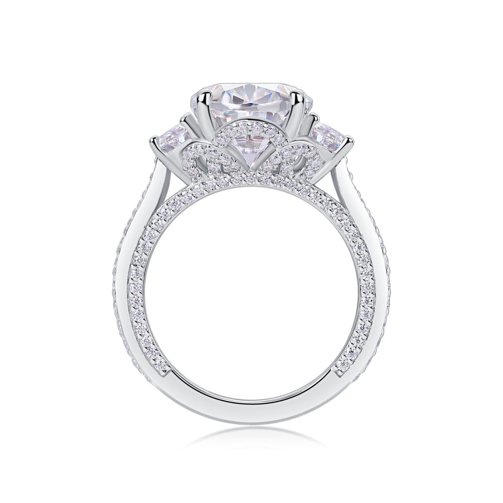Crownlight Oval-Cut Moissanite Solitaire Ring in Sterling Silver