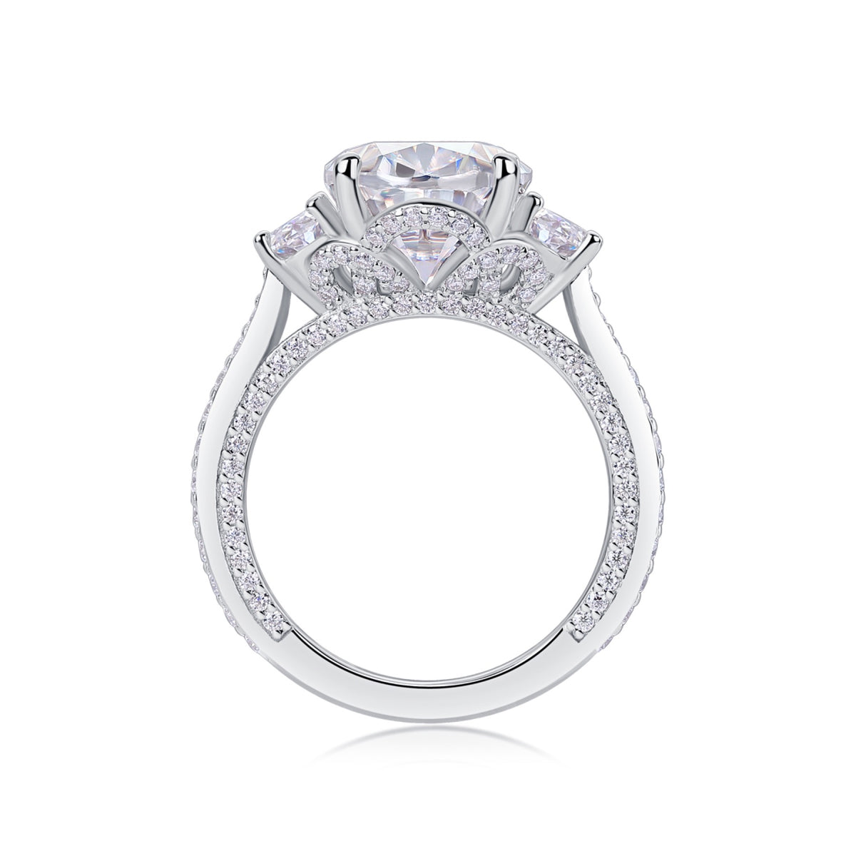 Crownlight Oval-Cut Moissanite Solitaire Ring in Sterling Silver