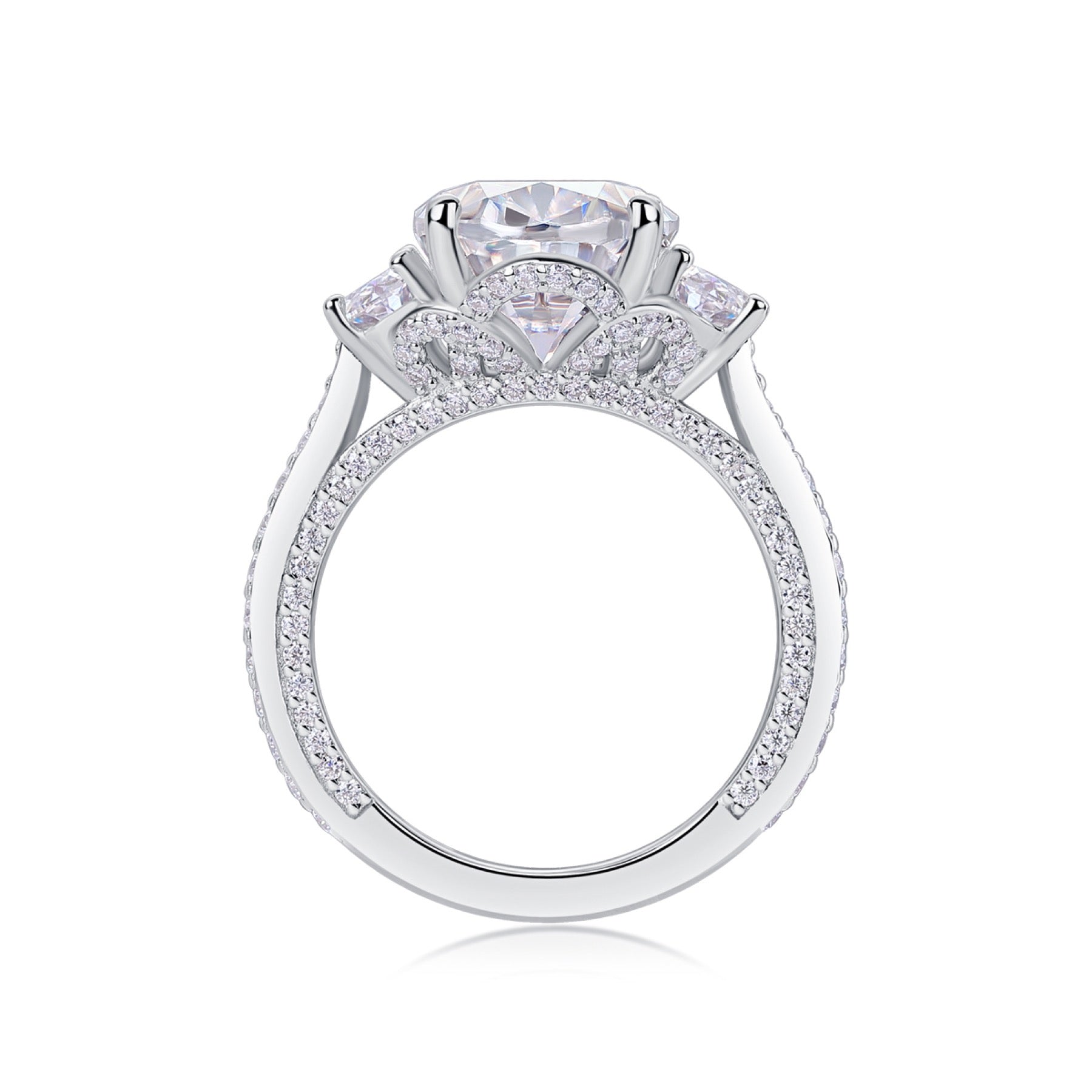 Crownlight Oval-Cut Moissanite Solitaire Ring in Sterling Silver