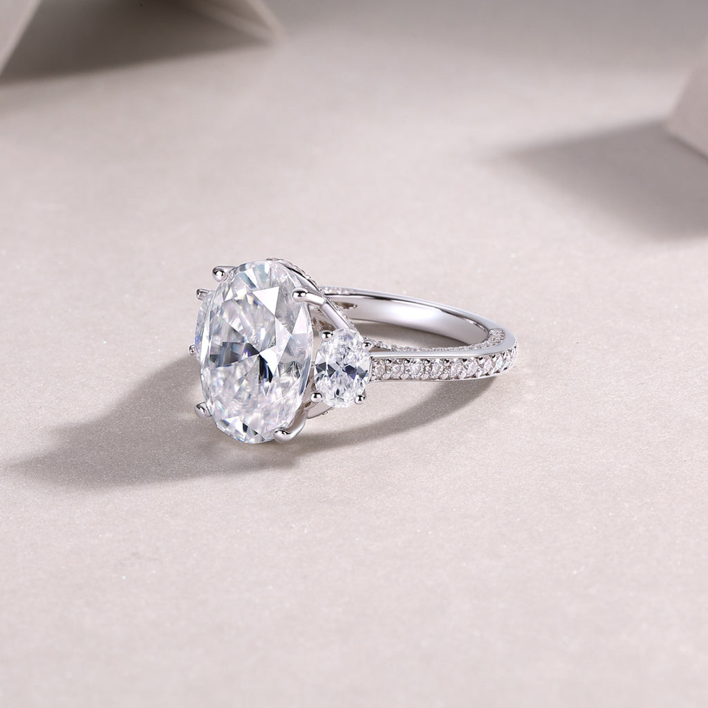 Crownlight Oval-Cut Moissanite Solitaire Ring in Sterling Silver