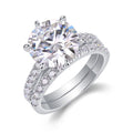 Twostar 5 Carat Moissanite Solitaire Ring in Sterling Silver