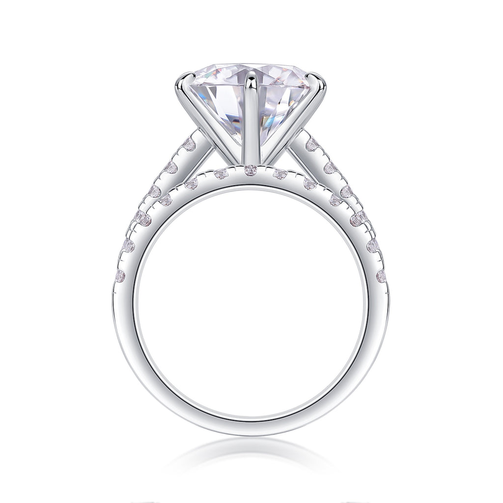 Twostar 5 Carat Moissanite Solitaire Ring in Sterling Silver