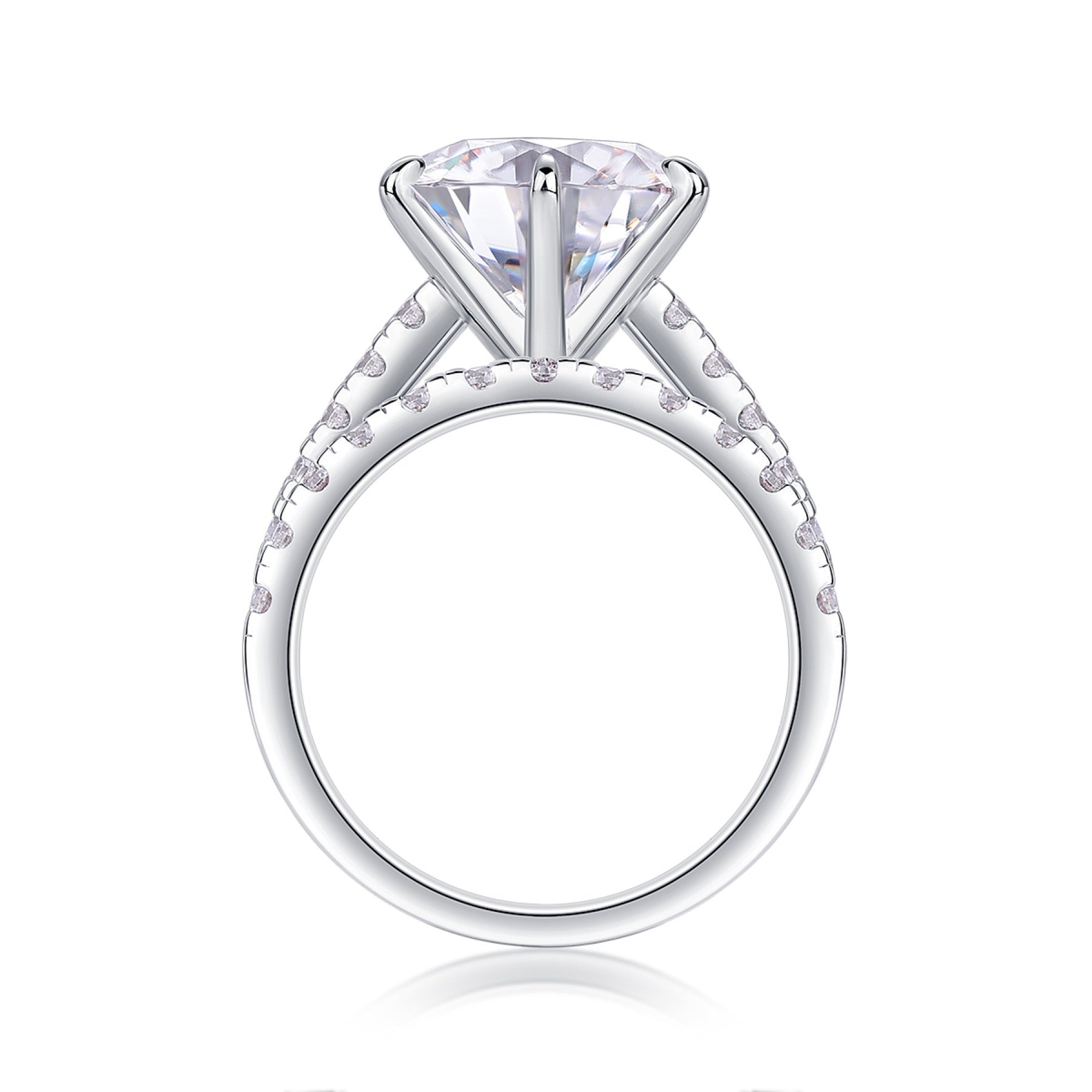 Twostar 5 Carat Moissanite Solitaire Ring in Sterling Silver