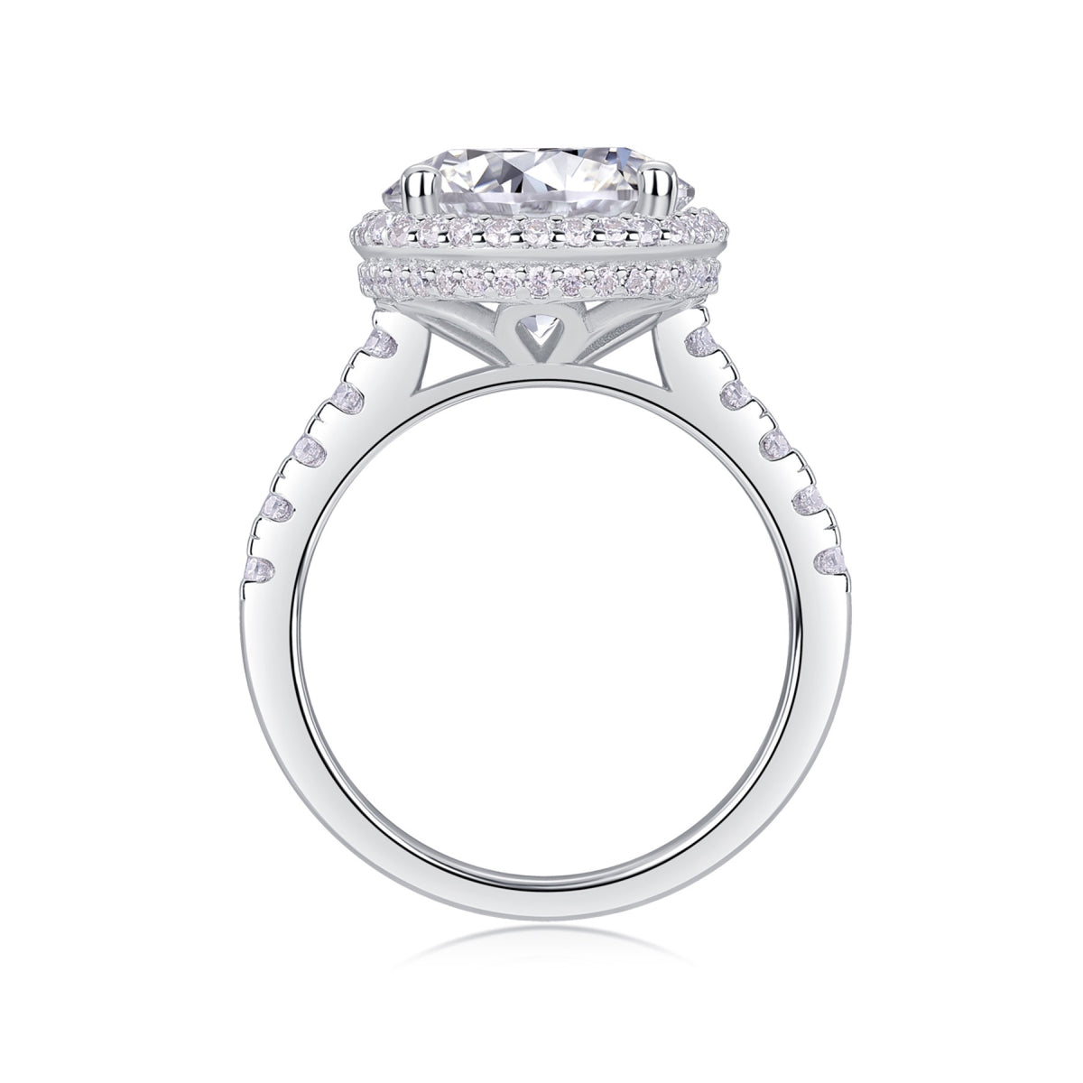Starlace 5 Carat Moissanite Halo Ring in Sterling Silver