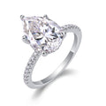 Waterheart Pear-Cut Moissanite Halo Ring in Sterling Silver