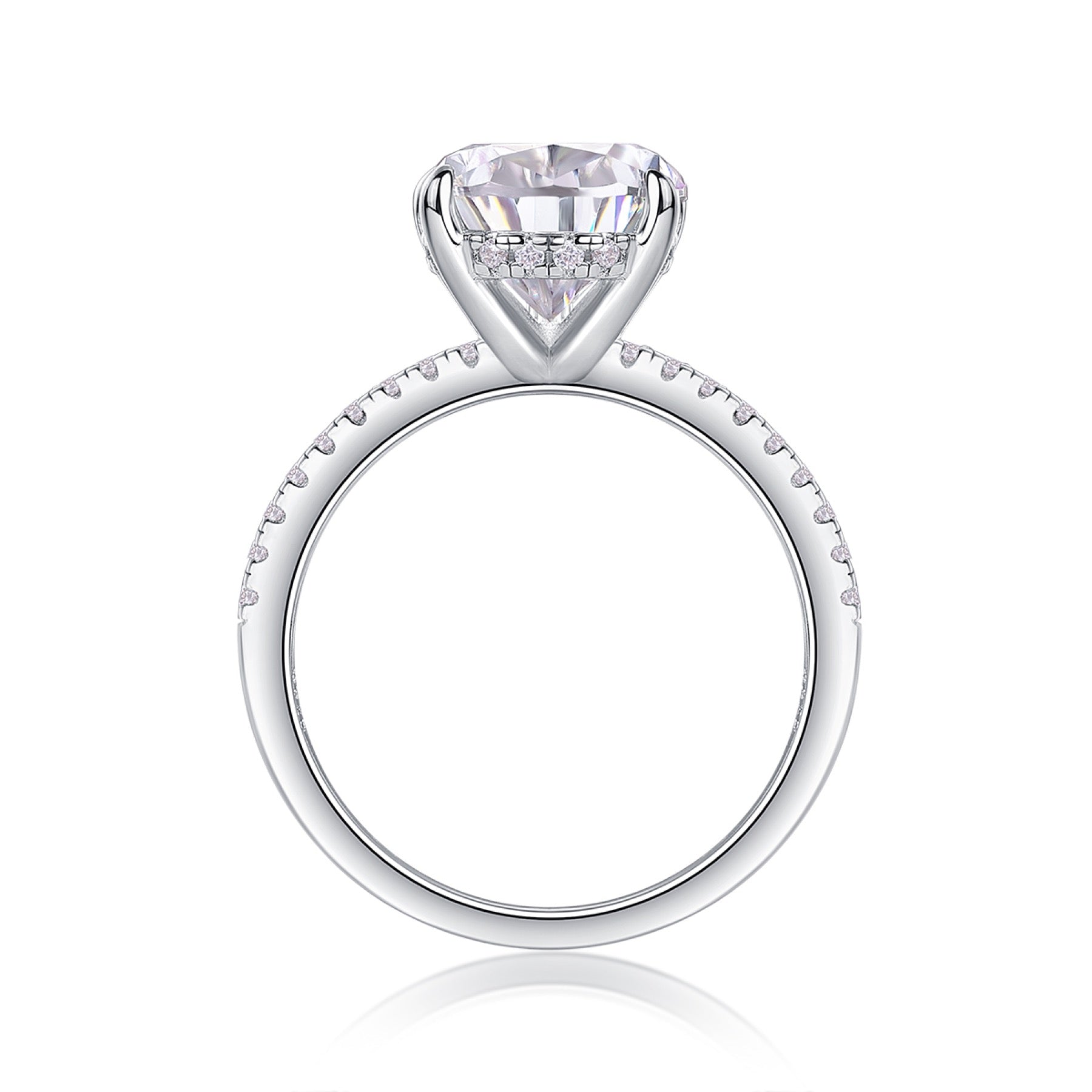 Waterheart Pear-Cut Moissanite Halo Ring in Sterling Silver