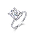 Metropole Emerald-Cut Moissanite Solitaire Ring in Sterling Silver