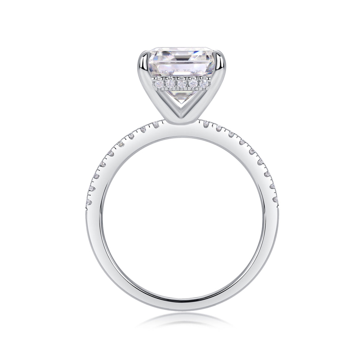Metropole 5 Carat Emerald-Cut Moissanite Solitaire Ring in Sterling Silver