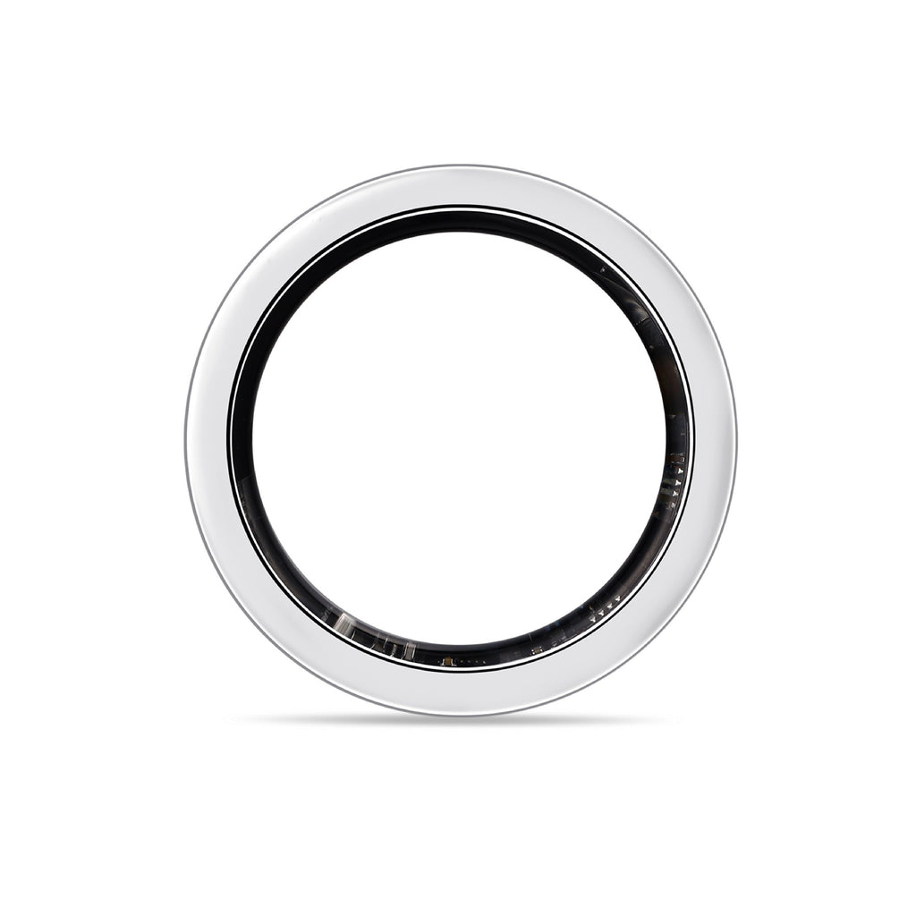 Noir Moissanite Enamel Band Ring in Sterling Silver