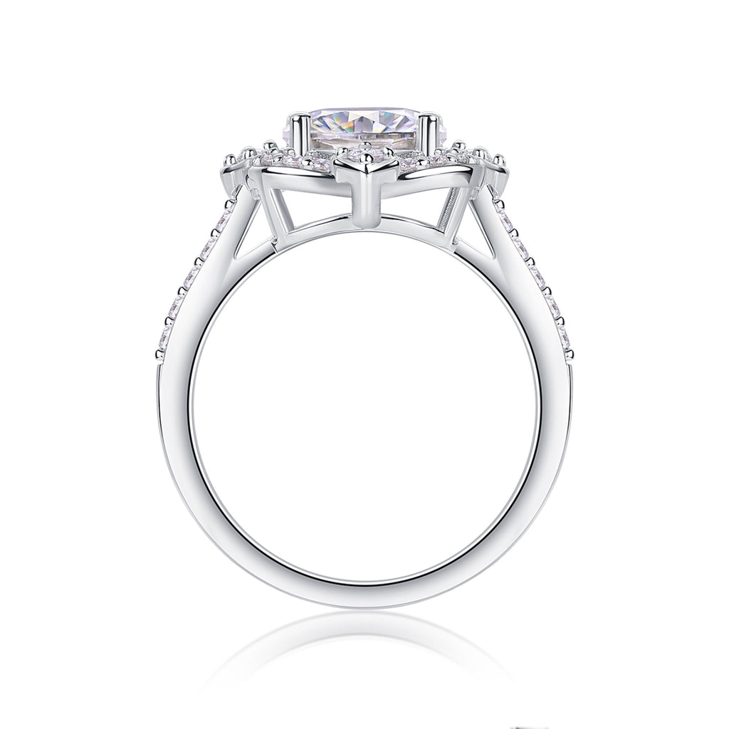 Camelia Oval-Cut Moissanite Halo Ring in Sterling Silver