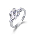 Everstep 3 Carat Moissanite Three-Stone Ring in Sterling Silver