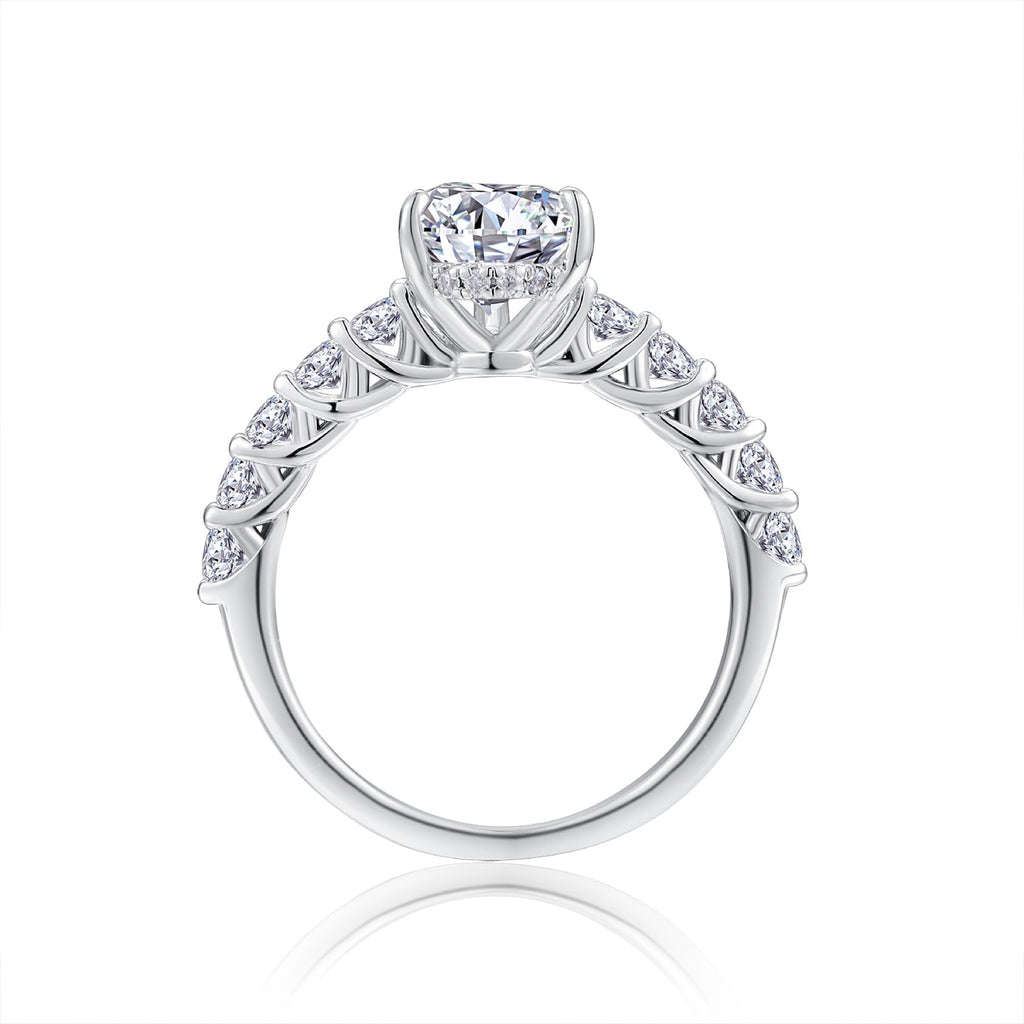 Moondrop Pear-Cut Moissanite Solitaire Ring in Sterling Silver