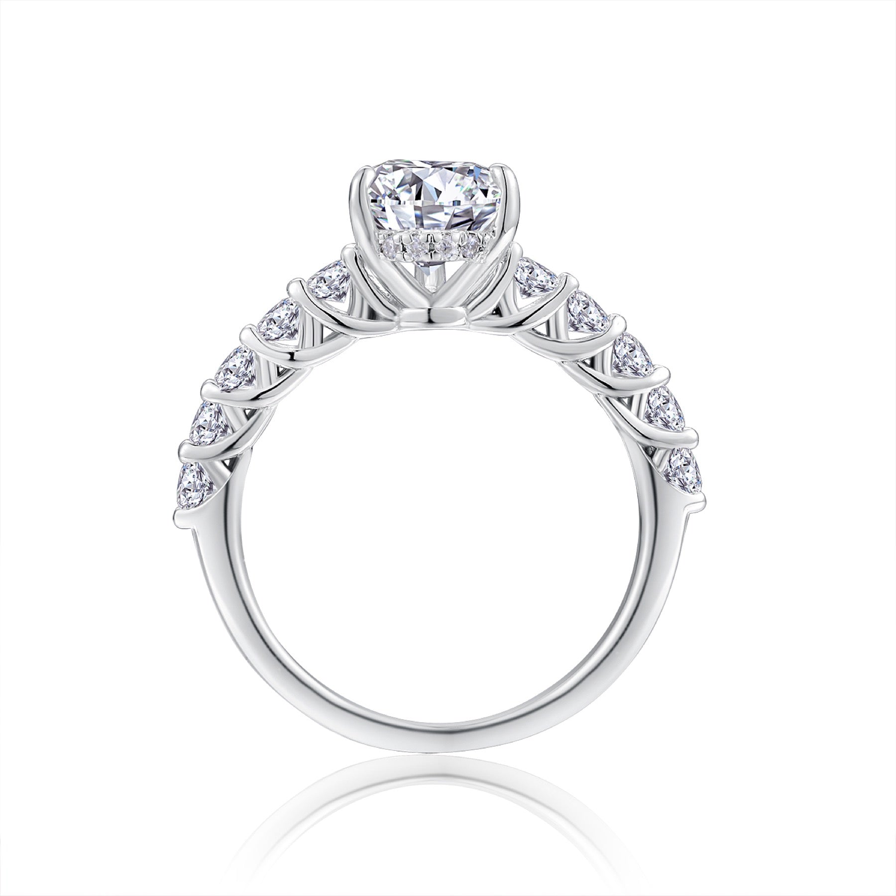 Moondrop Pear-Cut Moissanite Solitaire Ring in Sterling Silver