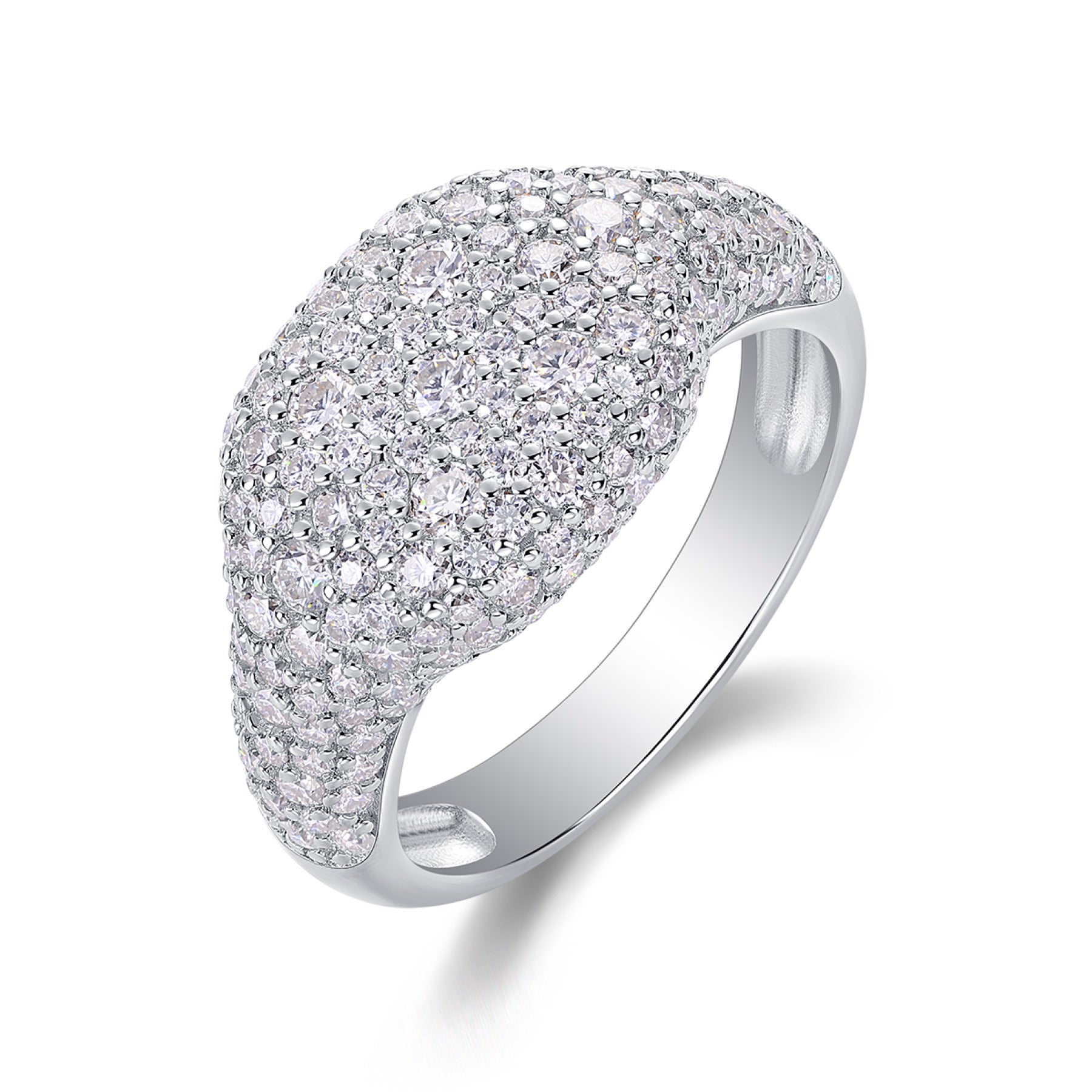 Frenzy Moissanite Band Ring in Sterling Silver