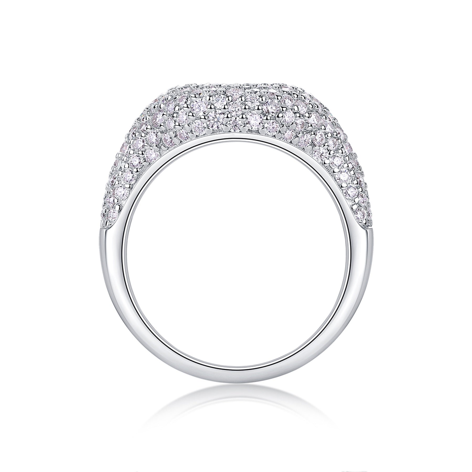 Frenzy Moissanite Band Ring in Sterling Silver