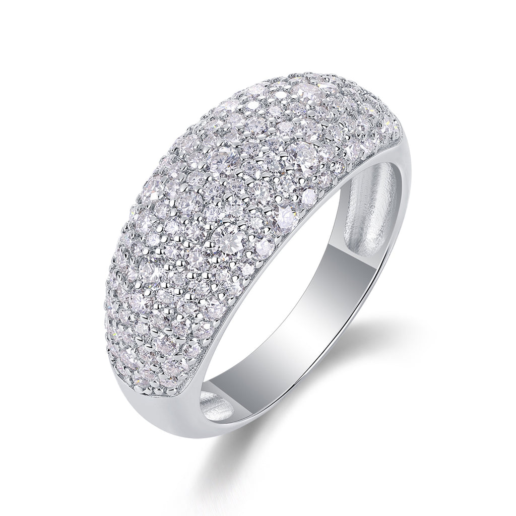 Nightsky Moissanite Band Ring in Sterling Silver