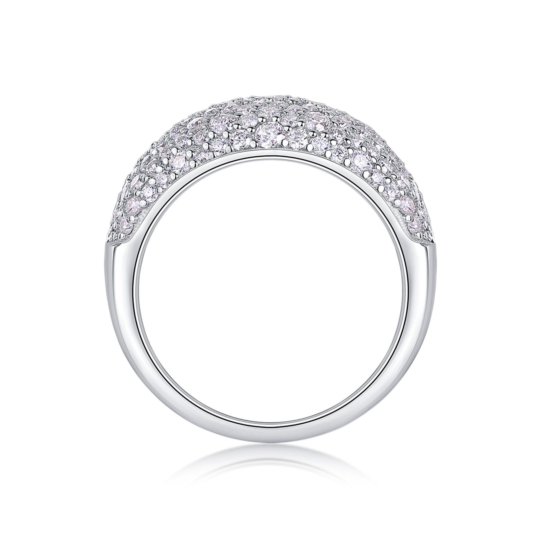 Nightsky Moissanite Band Ring in Sterling Silver