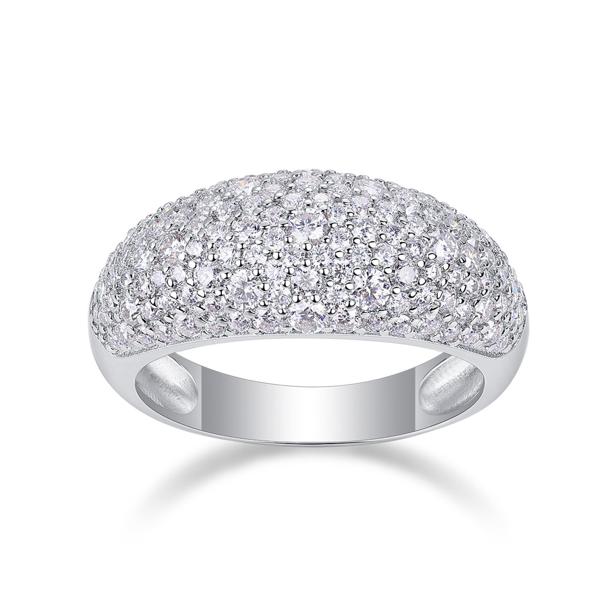Nightsky Moissanite Band Ring in Sterling Silver