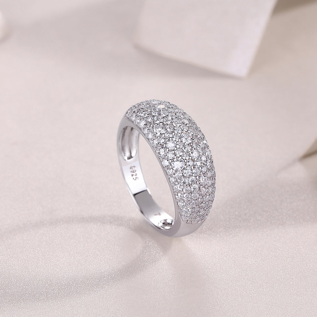 Nightsky Moissanite Band Ring in Sterling Silver