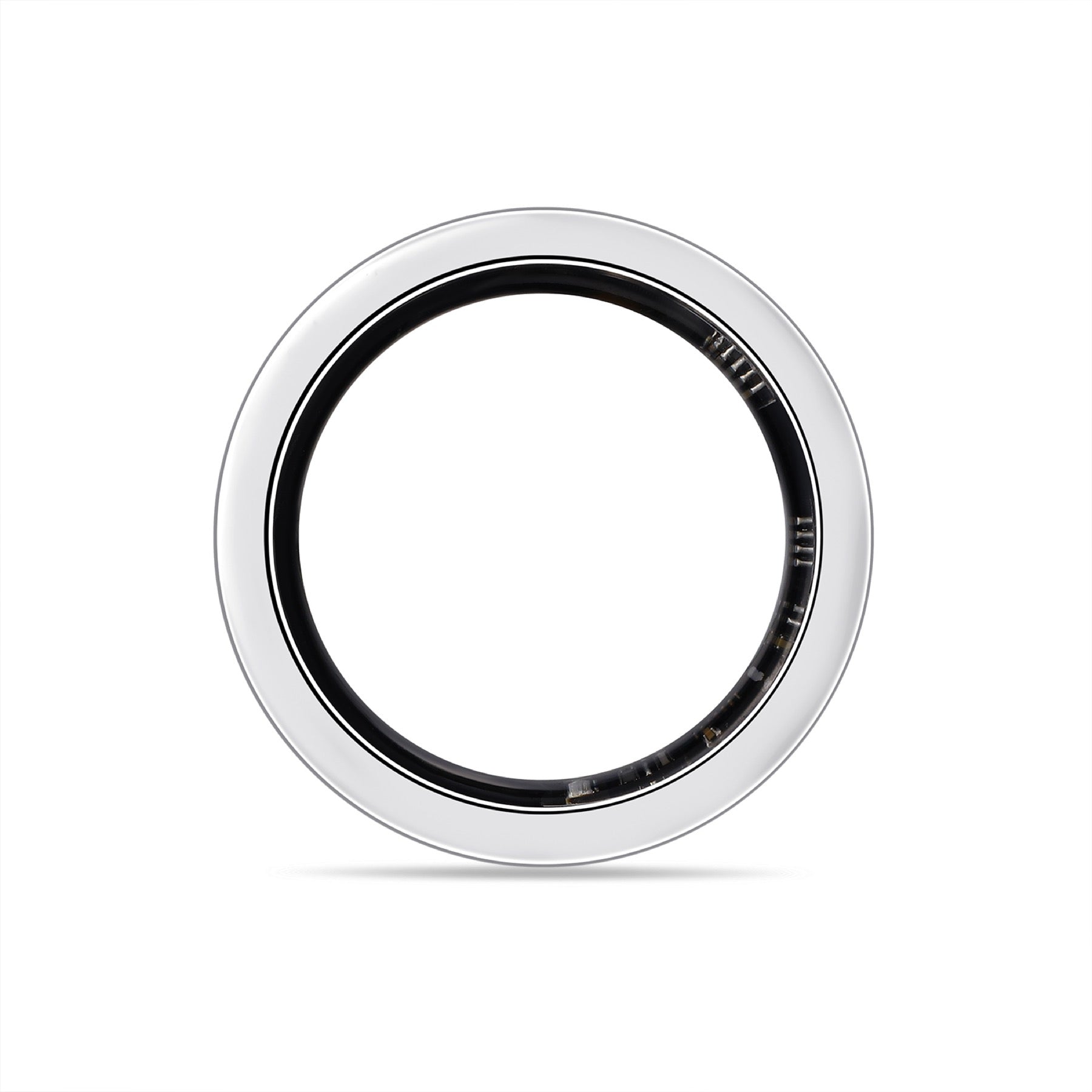 Obsidian Moissanite Enamel Band Ring in Sterling Silver