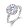 Glister 3 Carat Moissanite Halo Ring in Sterling Silver